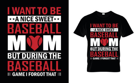 Baseball Mom Graphics for T-Shirt Designs