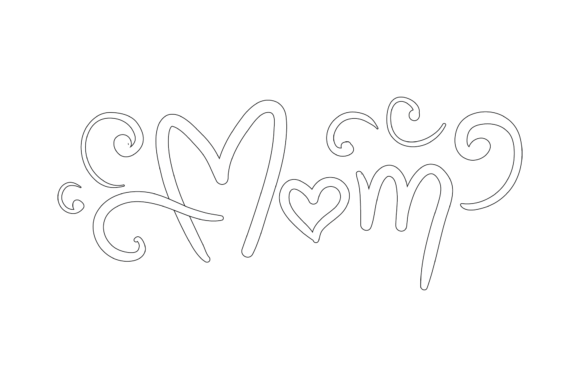 Mothers Day Aset Mom Outline: Graphics & Illustrations