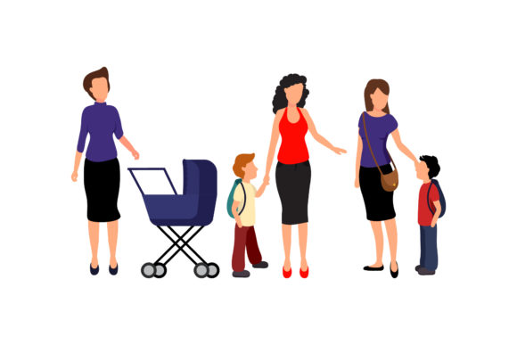 Reviewing the Family Mom Kids Illustration for Embroidery