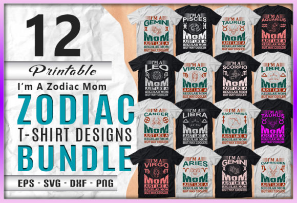 Zodiac Mom Graphics for T-Shirt Designs